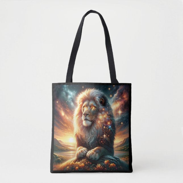 Kosmiskt Galaxy Rymd Lejon Leo Styrka Astrologi  Tygkasse (Framsida)