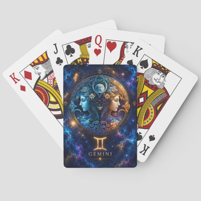 Kosmiskt Gemini-spelkort Casinokort (Baksidan)