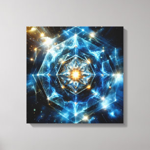 Kosmiskt geometri mandala stjärna universum abstra canvastryck