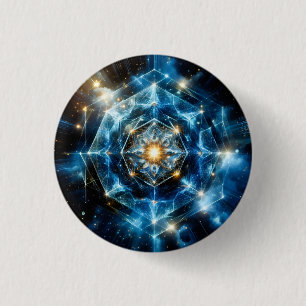 Kosmiskt geometri-mandalastjärna Universum Abstrak Knapp