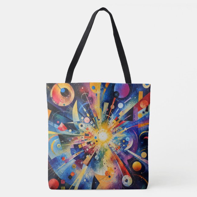 Kosmiskt geometriskt abstrakt sprängning tygkasse (Framsida)