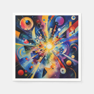 Kosmiskt Geometriskt Abstrakt Utbrott Pappersservett