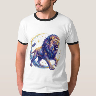 Kosmiskt Geometriskt Lejon Logotyp T-Shirt