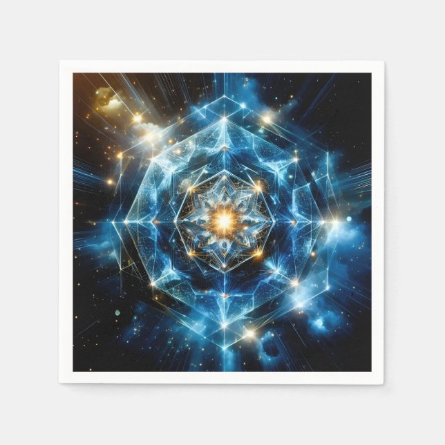 Kosmiskt geometriskt mandala stjärna universum abs pappersservett (Framsidan)