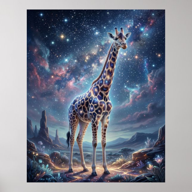 Kosmiskt Giraff Stjärntak Poster (Framsidan)