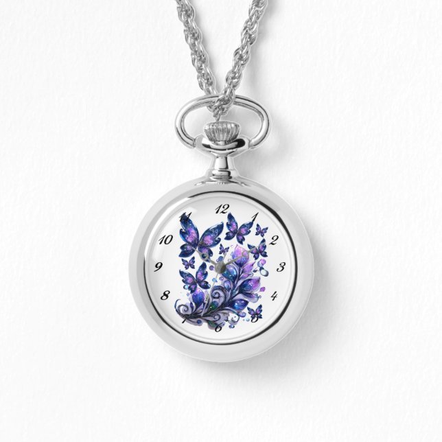 Kosmiskt gnistrande fjärilar   armbandsur (Framsida)