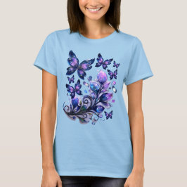 Kosmiskt gnistrande fjärilar t shirt