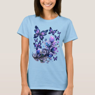 Kosmiskt gnistrande fjärilar t shirt