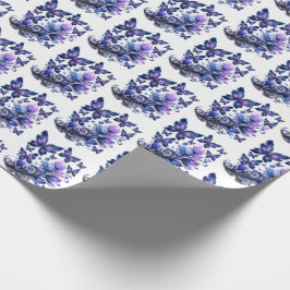 Kosmiskt gnistrande fjärilmönster presentpapper