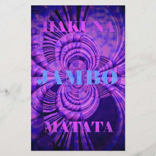 Kosmiskt Hakuna-konsttryck Brevpapper (Framsida)