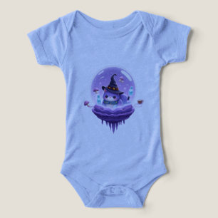 Kosmiskt Häxkatte Kawaii Baby Bodysuit T Shirt