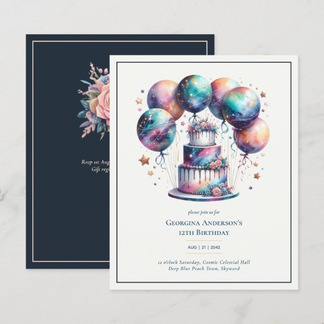 Kosmiskt himmelska galax stjärnklara natt födelsed (Fram/baksida)