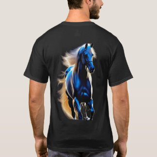Kosmiskt Hingst: Lysande Blå Fantasihäst T Shirt