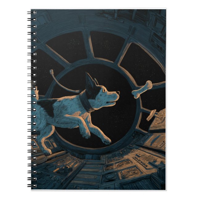 Kosmiskt Hund-chassi-block i rymden Anteckningsbok (Framsidan)
