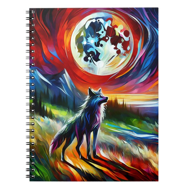 Kosmiskt Hurande Varg Anteckningsbok (Framsidan)