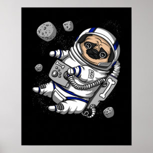 Kosmiskt husdjur för rolig astronaut för poster