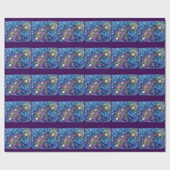Kosmiskt julgran presentpapper (Platt)