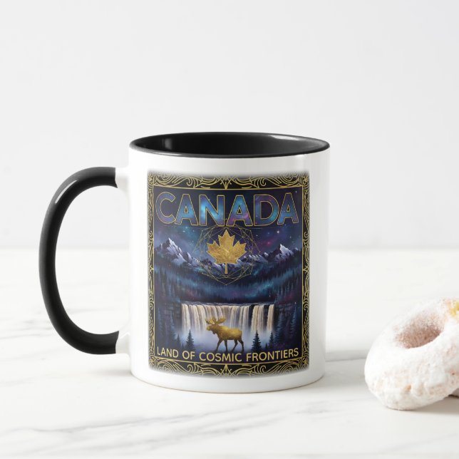 Kosmiskt Kanada Natur Celestial Konst Mugg (Med munk)