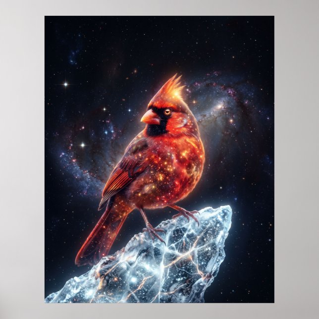Kosmiskt Kardinalfrusen Komet Rymdkonst Poster (Framsidan)