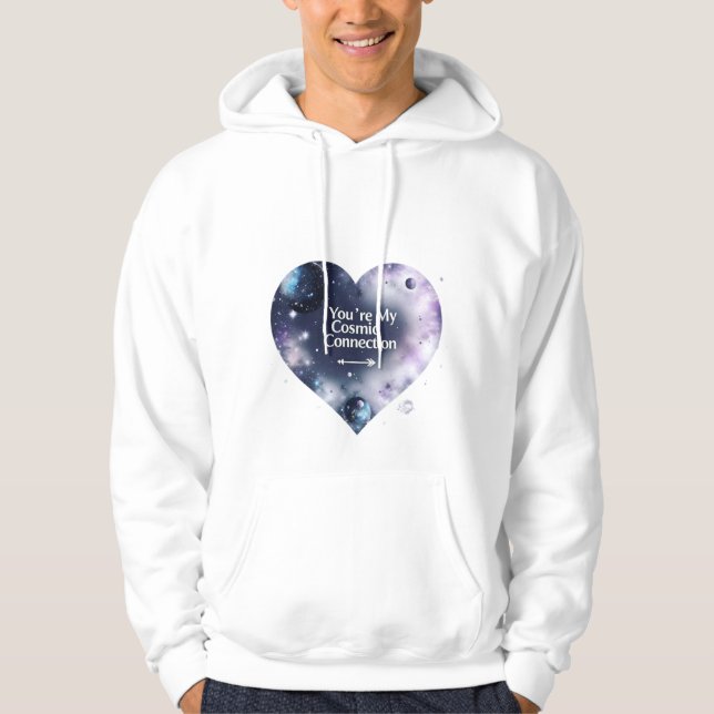 Kosmiskt kärleksmanskapuschtröja hoodie (Framsida)