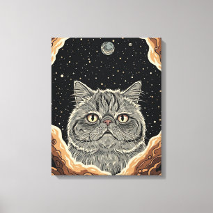Kosmiskt katt canvastryck