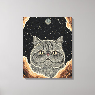 Kosmiskt katt canvastryck