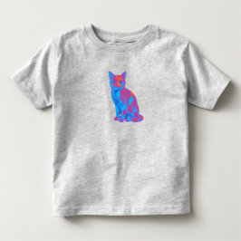 Kosmiskt Katt Kvilt – Trippig Geometrisk Kattkonst T Shirt