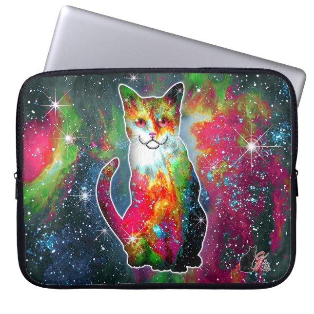 Kosmiskt Katt Omega Elektronikväska Laptop Fodral (Framsidan)