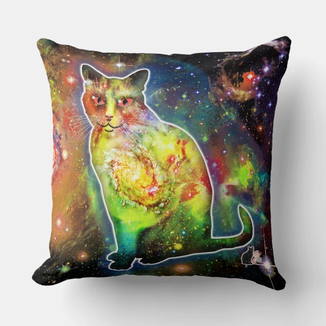 Kosmiskt Katt Omicron Kudde (Framsida)