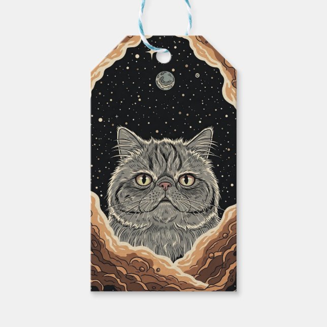 Kosmiskt Katt Presentetikett (Framsidan)