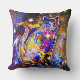 Kosmiskt Katt Psi Kudde