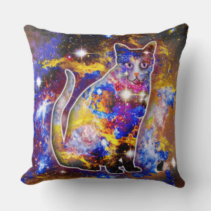 Kosmiskt Katt Psi Kudde