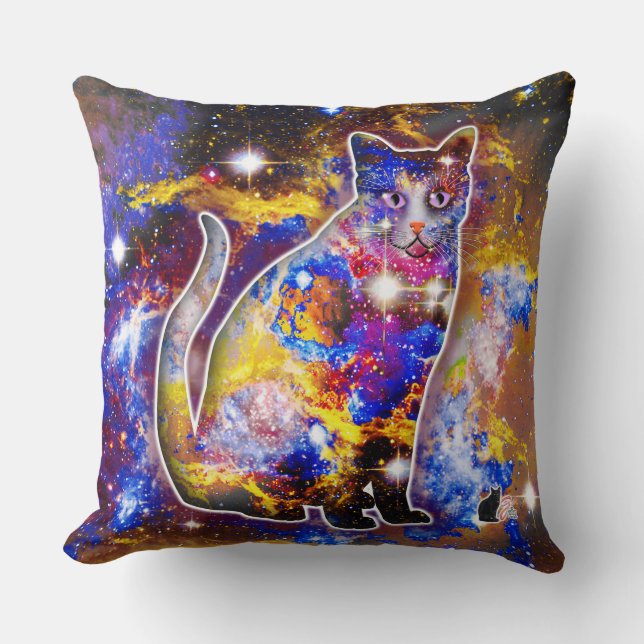 Kosmiskt Katt Psi Kudde (Framsida)