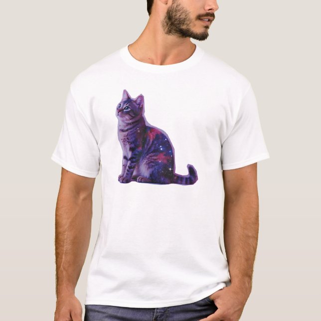 Kosmiskt Katt T Shirt (Framsida)