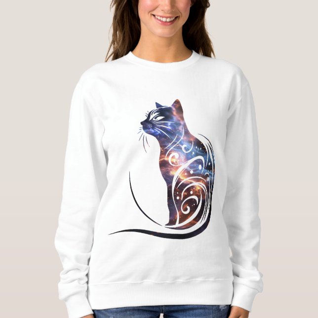 Kosmiskt Katt T Shirt (Framsida)