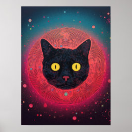 Kosmiskt Kattdjur: Starry Gaze Poster