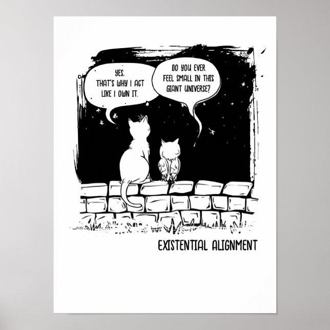 Kosmiskt kattperspektiv Rollig kattkonst Poster (Framsidan)