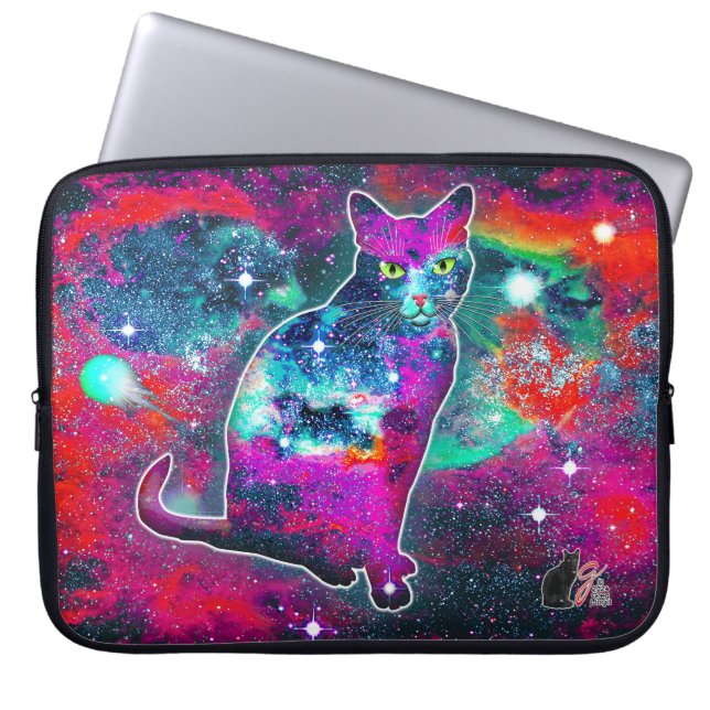 Kosmiskt Kattradioelektronikväska Laptop Fodral (Framsidan)