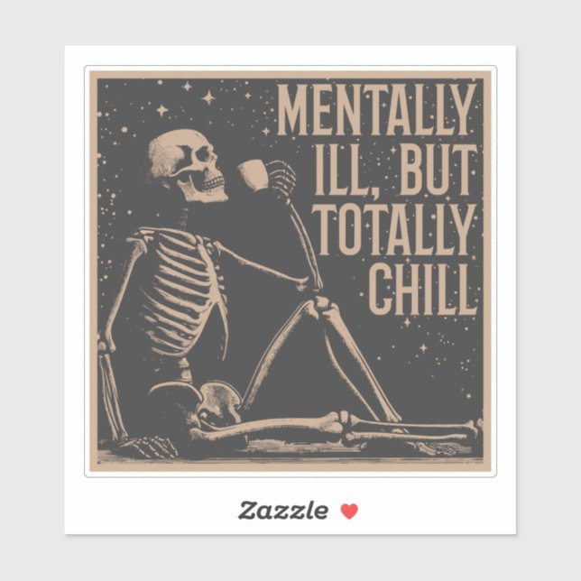 Kosmiskt kol: det avslappnade Skeleton Klistermärken (Ark)