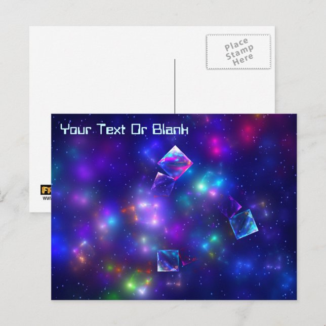 Kosmiskt Kub Vykort (Fram/baksida)