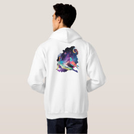 Kosmiskt Kvinnligt & Regnbågsduva Celestial Konst Hoodie