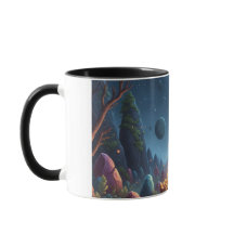 Kosmiskt lägereldsmagi Skog Kaffemugge