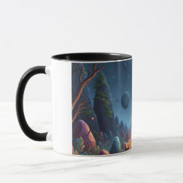 Kosmiskt lägereldsmagi Skog Kaffemugge Mugg