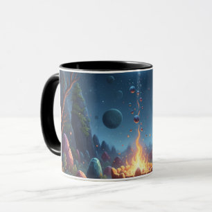 Kosmiskt lägereldsmagi Skog Kaffemugge Mugg