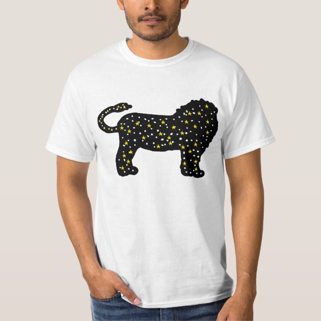Kosmiskt Lejon Zodiakssymbol för Lejonets Identite T Shirt (Framsida)