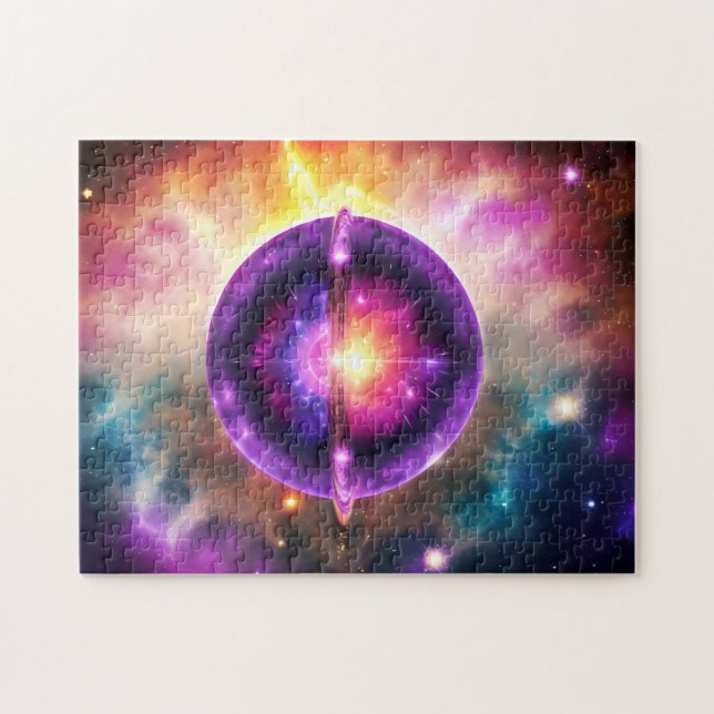 Kosmiskt Lila Blue Mystical Interstellar Object Pussel (Horisontell)