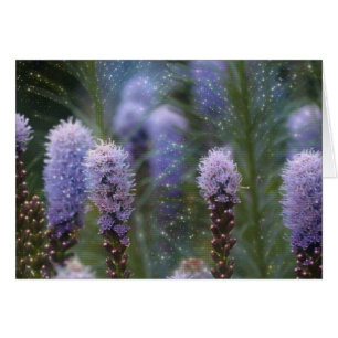Kosmiskt Lila Spire Flowers OBS Kort