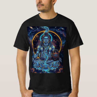 Kosmiskt Lord Shiva Meditation Astronaut Fantasy T Shirt