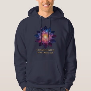 Kosmiskt Lotusblomma   Galaxblomning Energi Hoodie