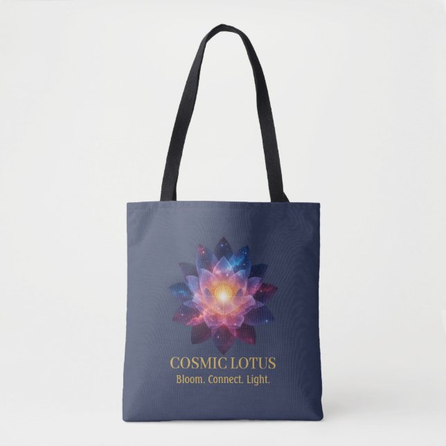 Kosmiskt Lotusblomma | Galaxen Blommar Energi Tygkasse (Framsida)